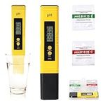 Digital Ph Meter PH Tester for Water 0.01 PH High Precision Portable Water Quality Testing for Household Kitchen Drinking Water Aquarium Hydroponics Swimming Pool Laboratory with Calibration Powder