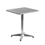 Flash Furniture TLH-053-1-GG Square Aluminum Indoor Outdoor Table with Base, 23.5-Feet Silver