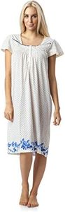 Casual Nights Women's Botanic Lace Short Sleeve Nightgown - Dot/Blue - 3X
