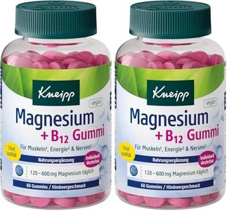 Kneipp Magnesium + B12 Gummies - Citratqualität - Für Muskeln, Energie und Nerven - vegan - 60 Stück (Packung mit 2)