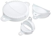 KitchenCraft KCHMPASTY Home Made Dumpling Maker / Ravioli Cutter / Pasty Mould Set in Gift Box, Plastic, 3 Pieces, White