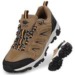 UOVO Mens Waterproof Trainers Lightweight Hiking Shoes Breathable Walking Outdoor Footwear Size 8.5UK Brown