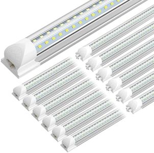 SHOPLED (12-Pack 4FT LED Shop Light, 45W 6300LM 6000K Cool White, Linkable V-Shape T8 LED Tube Lights Fixtures, 4 Foot Shop Lights for Garage Workshop Warehouse, Plug and Play, ETL Listed