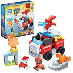 Mattel Mega Bloks PAW Patrol Marshall's City Fire Rescue, 33 Mini Building Blocks, Marshall and Zuma Figures, Building Toys for Toddlers, ​Ages 3+, GYJ01