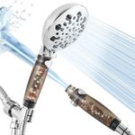 LiwCho Filtered Shower Head 9-Mode Shower Head with Handheld, High Pressure Water Flow and Multiple Spray Modes Shower Head, Showerhead with ON/Off Switch for Pets Bath (Chrome)