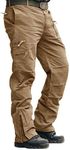 CRYSULLY Men's Winter Cotton Casual Sport Hiking Army Cargo Wild Combat Multi Pockets Work Trousers Wolf Brown