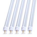 T8 V Shaped 8FT LED Tube Light,Need Bypass Ballast,65W Single Pin FA8 Base 7800LM 6000K Cold White, 8 Foot (Replace 150W LED Fluorescent Bulbs) Dual-Ended Power AC 85-277V 12 Pack