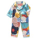 PAGHDAL BROTHERS Candy Printed Kids Night Suit | Hosiery | Nightwear |Night Suit | Sleepwear for Baby/Kids | Soft | Comfortable | Cool Prints | for Boys and Girls (1-2 Years) Multi Colour