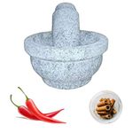 Lakshmi Handycrafts Stone Hand Grinder Mortar and Pestle round shapped 10 inch