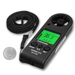 AIOMEST Digital Anemometer,Mini Handheld Wind Speed Gauge Measuring Air Flow Velocity Temperature,Weather Velometer with Max/Avg/Current Wind Chill for HVAC Shooting Sailing(AI-816B)