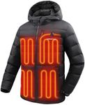 Venustas Men's Heated Down Jacket with Battery Pack, Electric Lightweight Packable Puffer Jacket, Heated Coat for Outdoors
