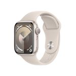 Apple Watch Series 9 [GPS 41mm] Smartwatch with Starlight Aluminium Case with Starlight Sport Band. Fitness Tracker, Blood Oxygen & ECG Apps, Water-Resistant - S/M