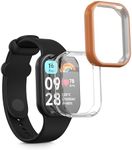 kwmobile Case Compatible with Xiaomi Mi Band 8 Pro Case - 2X TPU Silicone Fitness Tracker Cover - Transparent/Rose Gold