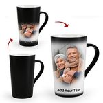 Personalised Mug with Photo and Text, Custom Coffee Mugs 16oz, Customised Heat Color Changing Cup is a Funny Gifts for Christmas, Halloween, Child, Lover, Father and Mother.