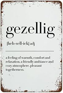 Metal Tin Sign Vintage Metal Signs Gezellig Definition Gezellig Sign Dutch Gift Vintage Wall Decor Tin Sign Funny Decorations for Home Bar Pub Cafe Farm Room Metal Poster 8x12 Inch