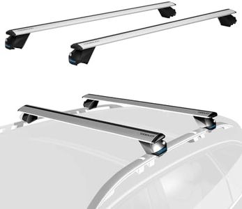 COWVIE Barres transversales universelles Professionnelles de 138 cm avec serrures à clé, entièrement assemblées, pour Rails surélevés, Argenté