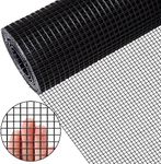 Zevemomo 24" x 50' 1/4inch Hardware Cloth Black Vinyl Coated Chicken Wire Fence Galvanized Welded Mesh Roll for Home Garden Rabbit Cage