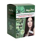 Maxxpro Noni Instant Black Hair Dye Shampoo - Natural Black Color in 5 Mins, Pack of 10, Long Lasting, Shampoo Based