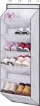 MISSLO Hanging Shoe Storage with Deep Pockets for 12 Pairs of Over The Door Shoe Organizer Hanger for Closet and Dorm Narrow Door Shoe Rack, White