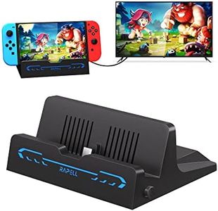 Rapell TV Dock Station for Switch/Switch OLED，Portable Switch Dock with HDMI Adapter and USB 3.0 Port for Official Nintendo Switch (Black HDMI)