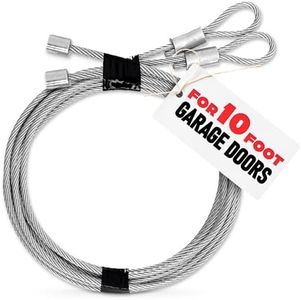 Garage Door Cables for 10 ft Door – 11 ft 6 inch Long, Heavy-Duty 304 Steel Galvanized Cables (Pack of 2) | Corrosion-Resistant, Rust-Proof Wire, Durable, Smooth Operation, Easy Installation, Reliable