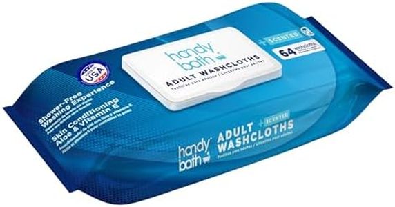HandyBath Adult Wet Wipes Scented, Extra Large Cleaning Wipes with Aloe Vera & Chamomile, 64 Wipes - Senior Care, Outdoor Activities, Travel Essentials