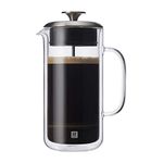 ZWILLING Sorrento Plus 750mL Borosilicate Glass Double-Wall French Press, Clear, Silver, 39500-300