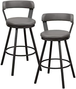 Homelegance Appert Swivel Pub Height Chair (Set of 2), 30 in SH, Gray