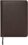 C.R. Gibson Zipper Leatherette Journal with Full Metal Zipper Closure & Tassel Pull, Refillable - Brown