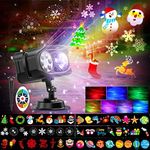 Christmas Lights Projector, AGPTEK 2-in-1 Northern Light & Moving Patterns 48 HD Effects LED Projection Light for Outdoor Indoor Xmas Garden Holiday Birthday Bedroom Decorations