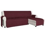 ISSUNTEX Sectional Couch Covers for Dogs, Reversible L Shaped Sofa Cover, Water Resistant Chaise Lounge Cover Furinture Protector for Kids Pets (X-Large, Wine/Wine)