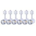 mirrea 6 Pack LED Track Lighting Heads Compatible with Single Circuit H Type Track Lighting Rail Ceiling Spotlight for Accent Task Wall Art Exhibition Lighting 6.5W 3000K Warm White 24° White Painted