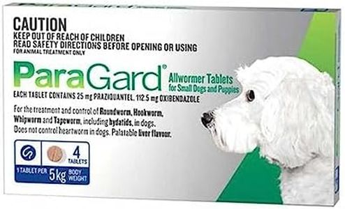 Paragard Allwormer Tablets for Small Dogs (5 kg), Blue (Pack of 4)