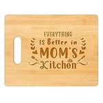 Bamboo Cutting Board for Mothers Birthday Gifts from Daughter,Son-Best Thanks Gifts Engraved Kitchen Gift (Mom)