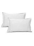 Linenwalas 100% Cotton Pillowcase, Set of 2 Pillowcover, Soft, Luxury Standard Size Pillow Covers with Envelope Closure, 210TC Breathable Hotel Quality Pillowcover (17x27 Inches/White)