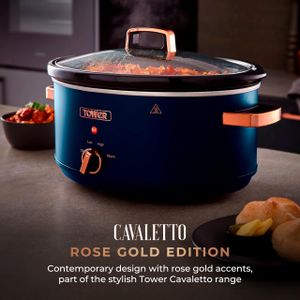 Tower 6.5L Slow Cooker – Midnight Blue Electric Crock Pot