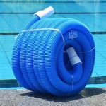 WATERTECH SYSTEMS 15 m Heavy Duty In-Ground Swimming Pool Vacuum Hose with 18-inch Wall Cleaning Brush Head (Blue)