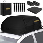 GADLANE Car Roof Bag - 20 Cubic Feet (550L) Waterproof Roof Box Storage for Car with/without Roof Rack - with 6 Sturdy Straps, Anti-Slip Mat & Storage Bag for Cars, SUVs, Travel, Holidays (Black)