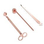 3 Pcs Candle Tools Accessory Set, Candle Cutte, Candle Wick Trimmer, Candle Accessory Set (Rose Gold)