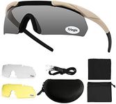 Xaegistac Tactical Shooting Glasses with 3 Interchangeable Lens High Impact Eye Protection(Khaki len)