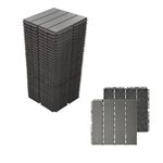 Plastic Interlocking Deck Tiles,36 Pack, 12"x12" Waterproof Outdoor Flooring All Weather Use, Patio Floor Decking Tiles for Porch Poolside Balcony Backyard, Dark Grey