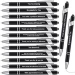 Outus 30 Pcs Employee Teacher Appreciation Pens Inspirational Motivational Metal Black Ink Ballpoint Pens Appreciation Gifts for Teacher Colleague Coworker Employee, 12 Styles (Black,Employee)