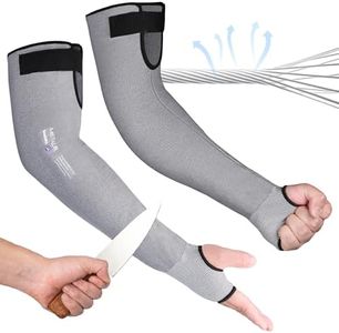 toolant ANSI A6 Cut Resistant Sleeves, Cooling Arm Protection Sleeves for Gardening, PFAS Free Arm Protectors for Thin Skin and Bruising, Construction, Pet Grooming, Grey, 10 Pairs