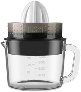 BLACK+DECKER Electric Citrus Juicer | BXCJ30E | 30W | 1 Litre | With Glass Jug | White Transparent