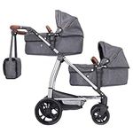 Premium Celuna Total Twin Pushchair | Pram, Stroller, Pushchair System With 9 Play Patterns | Double Dolls Pram Matching Changing Bag, Adjustable Height Handle And Multiple Seating Options | Ages 3+