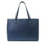 Tommy & Kate GLORIA Spacious Tote Bag for Women Shoulder Laptop Tote Bag Large PU Leather Ladies for Work School Business with Zipped Compartment and Inner Pocket (Navy)