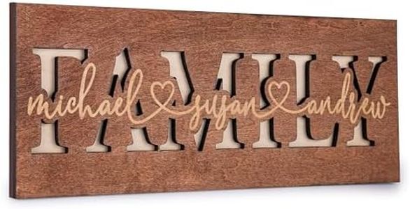 FAMILY - Personalized 3D Family Sign w/Names - 4 Wooden Colors, 2 Sizes - Decorative Wooden Wall Decor, Custom 3D Family Wood Sign, Customized Family Gifts