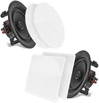 Pyle Ceiling Speakers - Stereo Home Theater Speakers - in Wall Speakers Flush Mount - 8-Inch White 250 Watt, 2-Way, (Pair) (PDIC86)