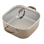 Anolon Advanced Umber Hard-Anodized Nonstick 7-Quart Covered Square Dutch Oven, Light Brown