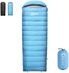 QEZER Down Sleeping Bag for Adults, 600 Fill Power, Ultralight & Compact with Compression Sack for Backpacking, Camping, Hiking